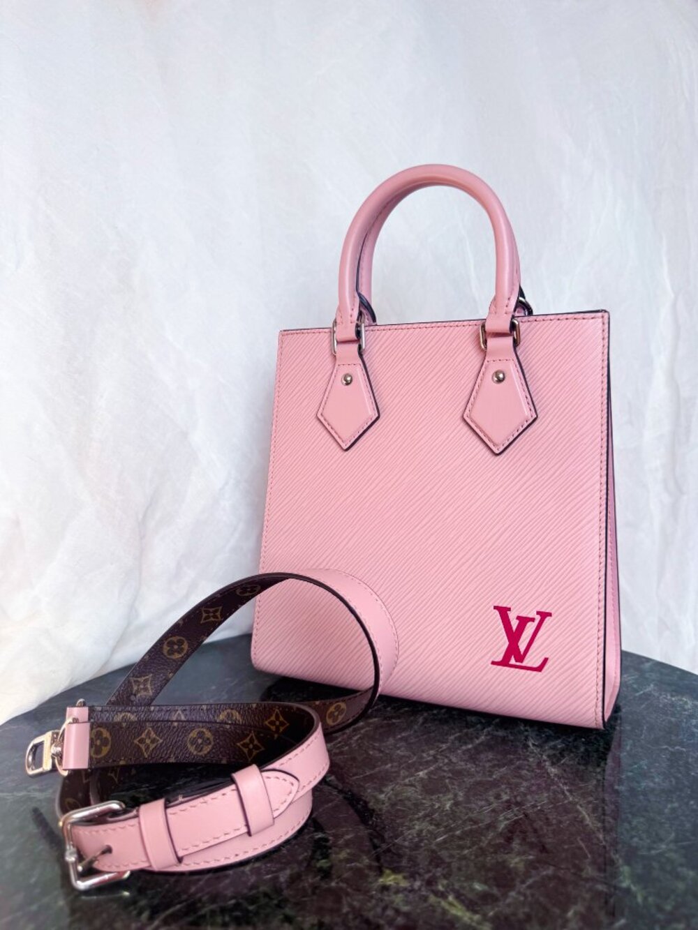 Louis Vuitton Sac Plat BB Epi Leather — Rose Ballerine Pink, w/ Reversible Strap